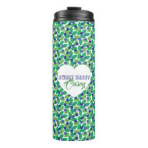 Fresas Azules Patrón Moderno Verde Azul Personaliz