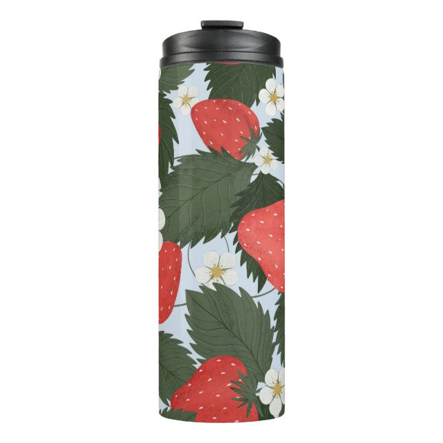 Termo Fresas: diseño de patrones de frutas de verano. (Anverso)