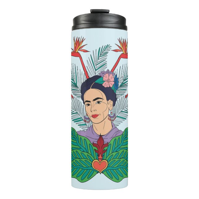 Termo Frida Kahlo | Aves de Paraíso Floral Gráfico (Anverso)