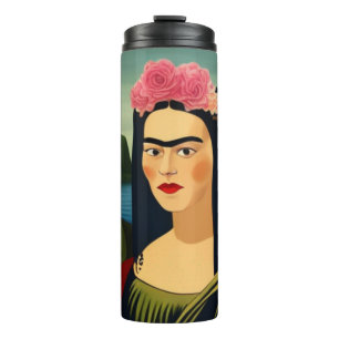 Termo Frida Kahlo como Tumbler Termal de la Mona Lisa