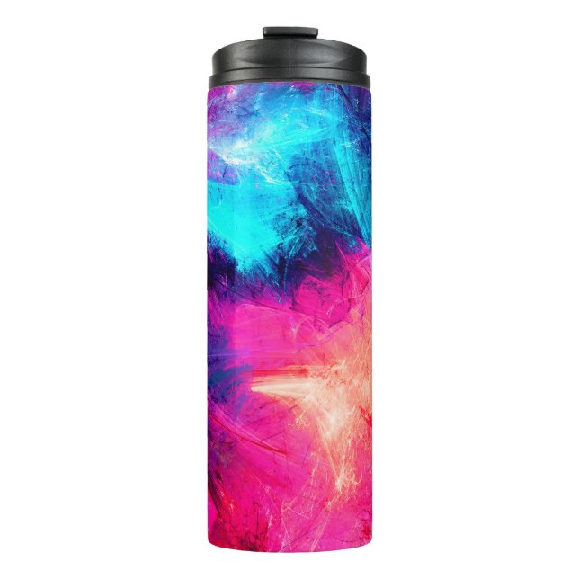 Termo Frío multicolor hermoso patrón futurista. Abst (Anverso)