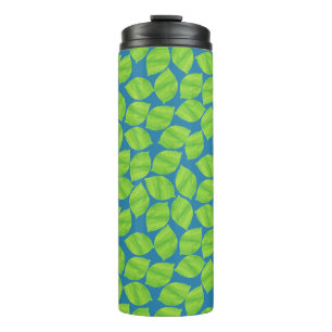 Termo Fruidosas extremidades verdes sobre fondo azul par