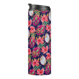 Termo Fruta de Dragón Floral Tropical Moderna Palma Verd