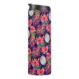 Termo Fruta de Dragón Floral Tropical Moderna Palma Verd