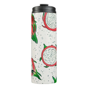 Termo Fruta del dragón rojo en blanco roto