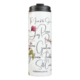 Termo Fruta del Espíritu floral rosa