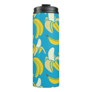 Termo fruta fresca amarilla tropical plátano sin soldad