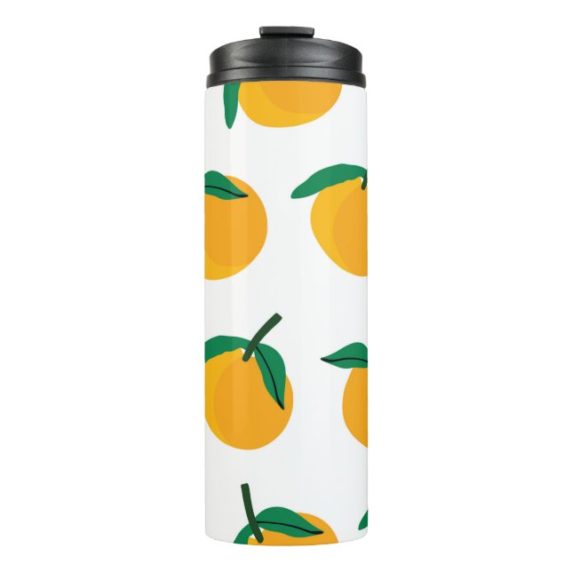 Termo fruta naranja con fondo blanco sin soldadura (Anverso)