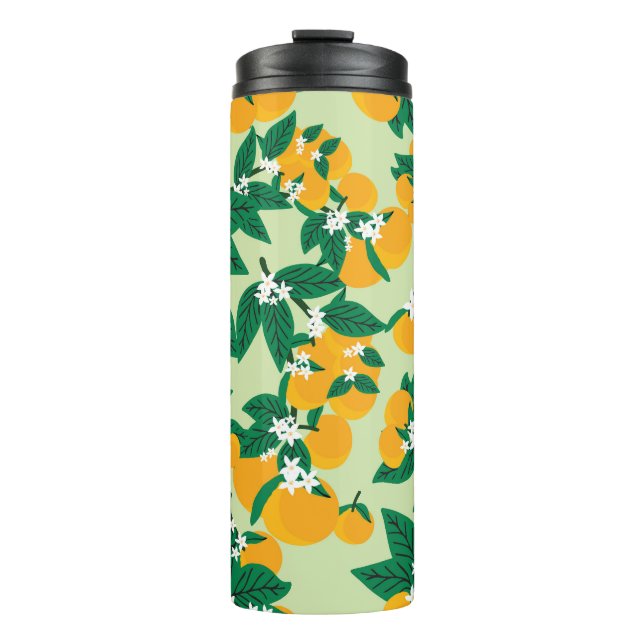 Termo fruta naranja: patrón de cosecha verde. (Anverso)