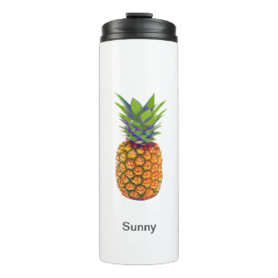 Termo Fruta personalizada de piña en blanco