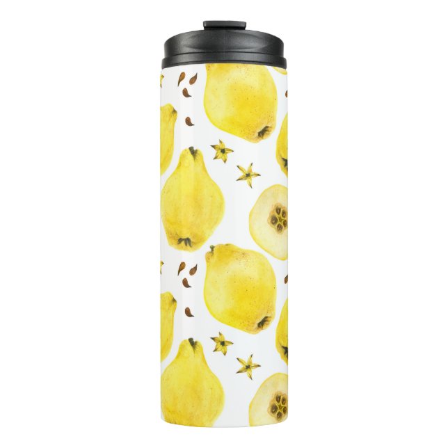 Termo Frutas frescas de membrillo amarillo, acuarela tra (Anverso)