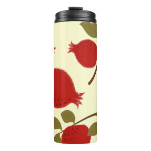 Termo Frutas granadas: fondo amarillo Personalizado