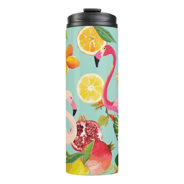 Termo Frutas tropicales Flamingo Vintage (Anverso)