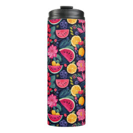 Termo Frutas y flores tropicales