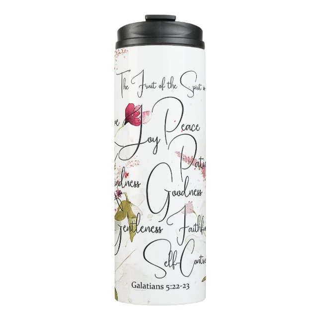 Termo Fruto del Espíritu floral rosa (Anverso)