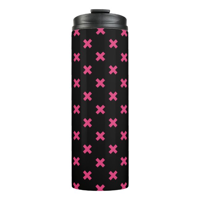 Termo Fuchsia cruza puntos en negro (Anverso)