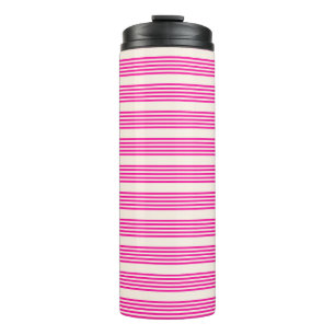 Termo Fuchsia y beige cinco rayas