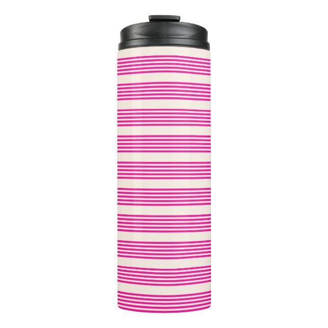 Termo Fuchsia y beige cinco rayas (Anverso)