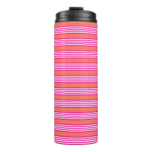 Termo Fuchsia y el patrón de cinco rayas de coral vivo