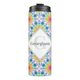 Termo Fuente floral arcoiris personalizada Art Deco