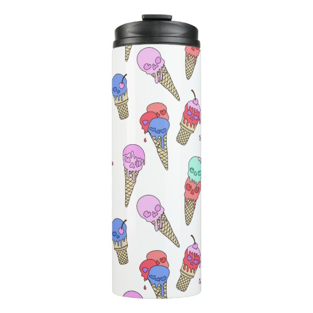 Termo Fun Melty Summer Gótico Skull Ice Cream blanco pas (Anverso)