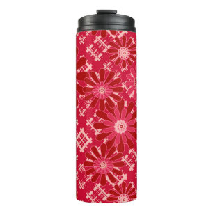 Termo Funda floral , floral , plaid , rojo , rojo , rúst
