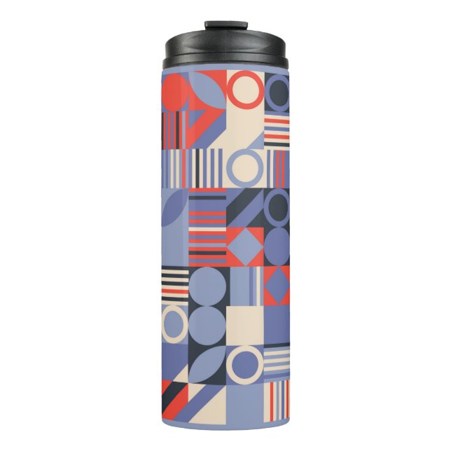 Termo Fundas geométricas retro. Diseño retro Bauhaus c (Anverso)