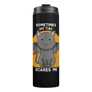 Termo Funny Cat Kitten Halloween Diseño Para Gato Loco L