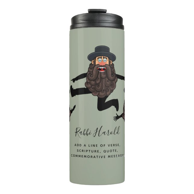 Termo FUNNY Dancing RABBI personalizado con texto (Anverso)