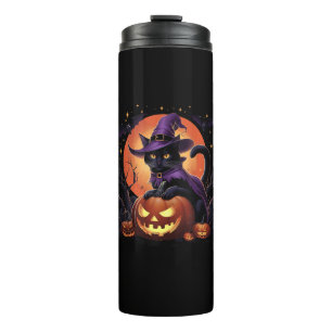 Termo Funny Halloween Black Cat Calabaza disstumbre gato