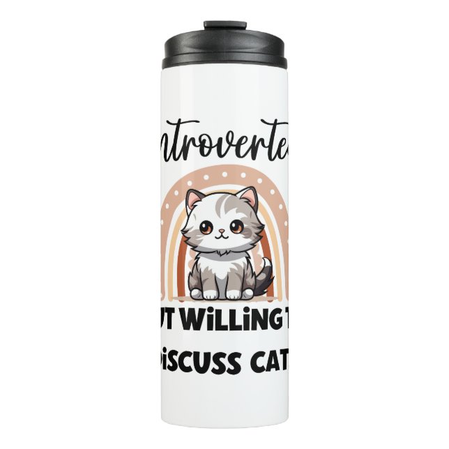 Termo Funny Introvert Cat Lover Quote (Anverso)