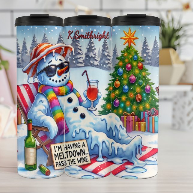 Termo Funny Meltdown Snowman con vino (Subido por el creador)