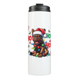 Termo Funny Navidades de Bulldog francés Santa Hat Light