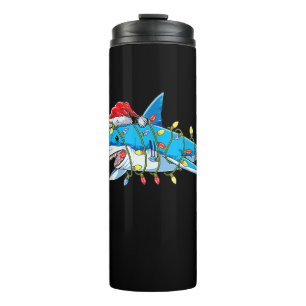 Termo Funny Navidades de tiburones de Santa Jaws alumbra