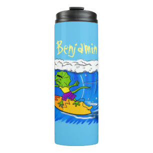 Termo Funny personalizado de surf con lagarto frito
