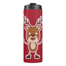 Termo Funny Reindeer nombre personalizado y tumbler de c