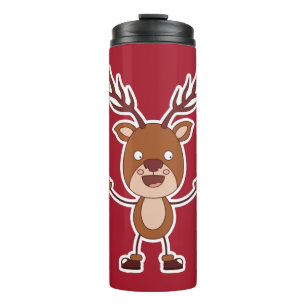Termo Funny Reindeer nombre personalizado y tumbler de c