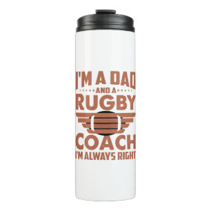 Termo Funny Rugby Dad y Rugby Coach