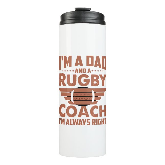 Termo Funny Rugby Dad y Rugby Coach (Anverso)