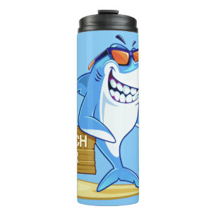 Termo Funny Shark nombre personalizado tumbler