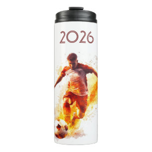 Termo Fútbol 2026 en llamas 