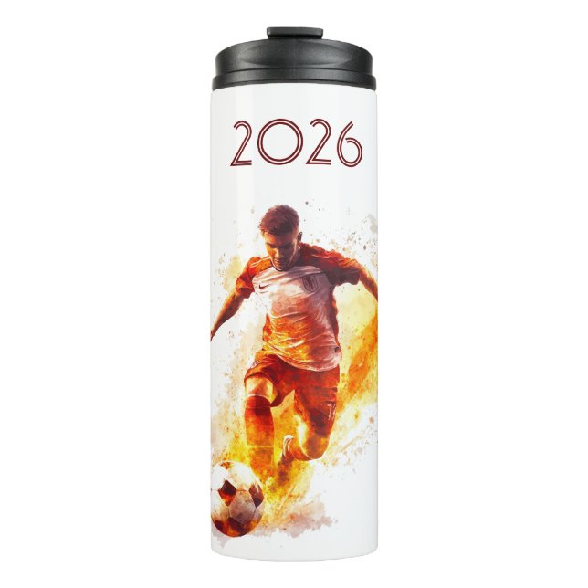 Termo Fútbol 2026 en llamas  (Anverso)