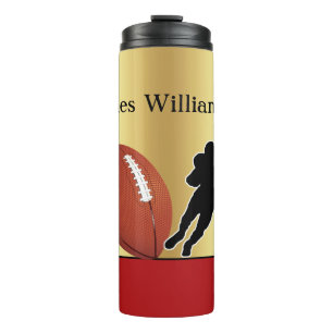 Termo Fútbol - Silueta de jugador y balón personalizable
