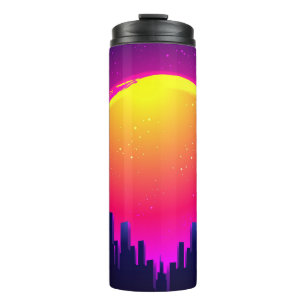 Termo Futurismo Retro. ilustracion de onda sintética fut