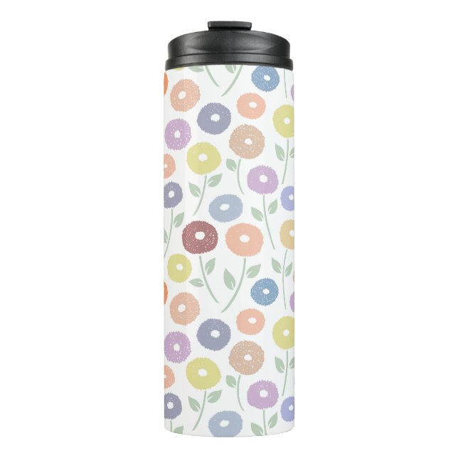 Termo Fuzzy Flower Pattern Pastels on White (Anverso)