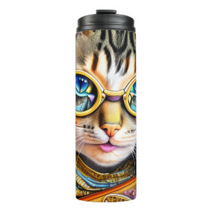 Termo Gafas de gafas de gato retro