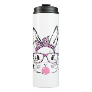 Termo Gafas de leopardo rosado de caramelo lindo con car