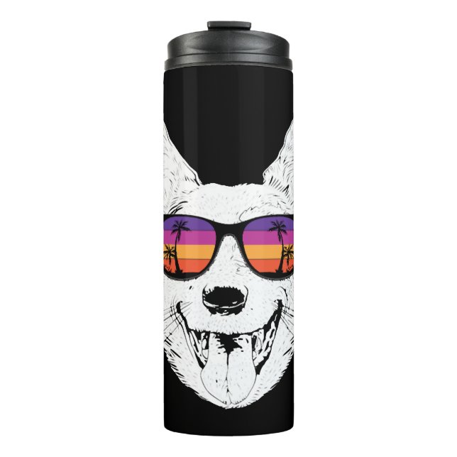 Termo Gafas de sol de perro de ganado retro australiano (Anverso)