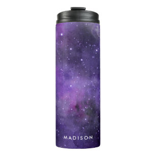 Termo Galaxia de espacio acuarela púrpura personalizada