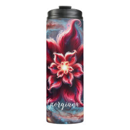 Termo Galaxia de Poinsettia floral festiva personalizada